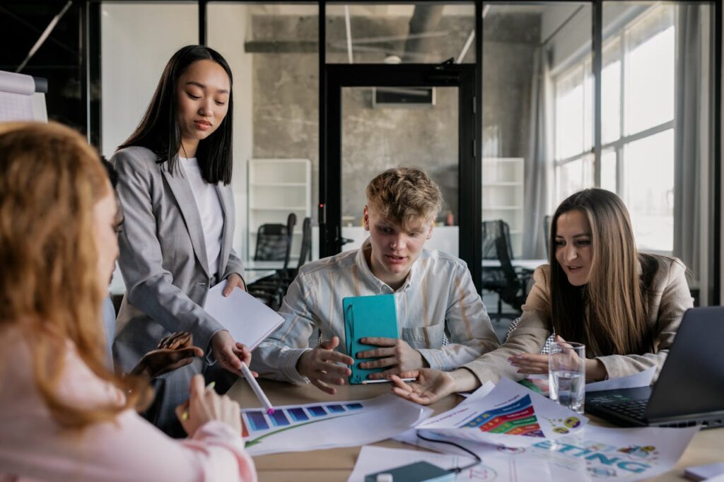 A  Group of People Having a Meeting in the Office